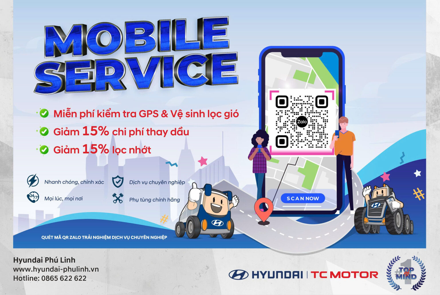 HYUNDAI PHÚ LINH – DỊCH VỤ SỬA CHỮA LƯU ĐỘNG THÁNG 06